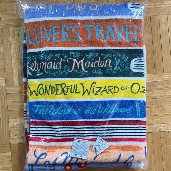 Rifle Paper Co Book-Themed Beach Towel NEW - Picture 3 of 4